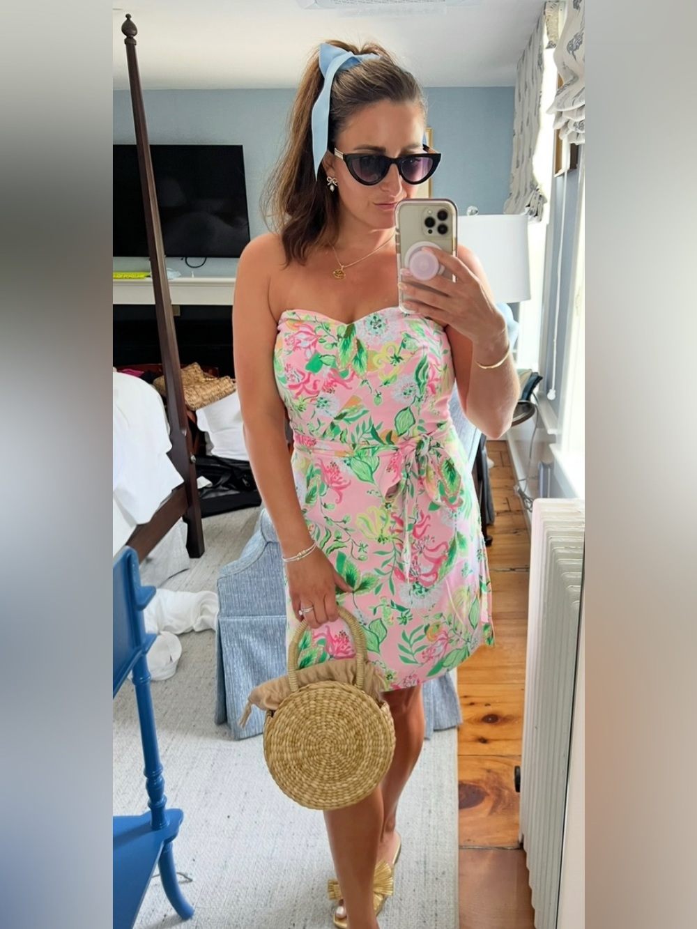 Lilly Pulitzer Kylo strapless skirted romper  "Via Amore Spritzer" floral print - Picture 2 of 2
